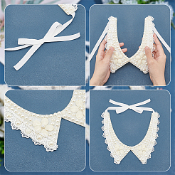 Collar de flores de rhinestone de cristal y perlas de plástico&nbsp;AJEW-WH0326-08C