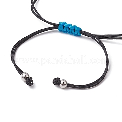 Braccialetti intrecciati con perline in lega e ottone&nbsp;BJEW-MZ00075-03