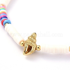 Bracciali elasticizzati fatti a mano in perle di argilla polimerica&nbsp;BJEW-JB05078-01
