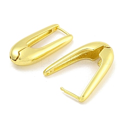 Pendientes de aro de latón ovalado con baño de rejilla para mujer&nbsp;EJEW-G410-61G