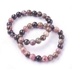 Natürliche rhodonite Perlen Armbänder dehnen&nbsp;BJEW-DJ0001-33B