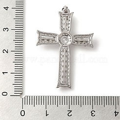 Gestell aus Messing mit Mikropflaster und Zirkonia-Anhängern und ABS-Imitationsperle&nbsp;KK-H476-04P-RS