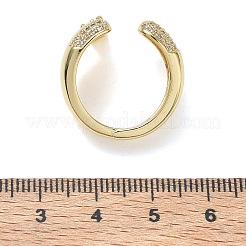 Bagues ouvertes en laiton micro pavé de zircones cubiques transparentes&nbsp;KK-CBA56EF-38G