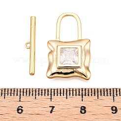 Fermagli a ginocchiera in zircone chiaro micro pavè di ottone&nbsp;KK-N254-137G