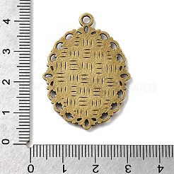 Ovali impostazioni pendente in lega di zinco di colore bronzo antiche per cabochon e strass&nbsp;X-PALLOY-A15257-AB-LF