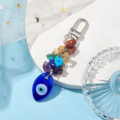 Décoration pendentif en lampadaire mauvais œil bleu&nbsp;HJEW-JM01969-05