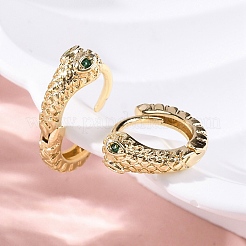 Latón cúbicos pendientes de aro zirconia&nbsp;EJEW-Q014-35G