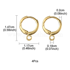 Fornituras del pendiente de aro huggie de latón&nbsp;KK-YW0001-51
