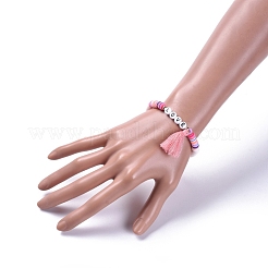 Bracciali elasticizzati fatti a mano in perle di argilla polimerica&nbsp;BJEW-JB05086-02