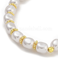 Placcatura in ottone e plastica abs perle collane di perline per le donne&nbsp;NJEW-C059-13G