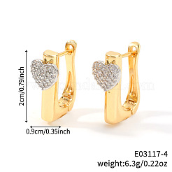 Orecchini a cerchio in ottone chiaro con zirconi cubici&nbsp;PP3741-2