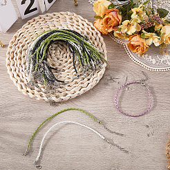 50 Stück trendiges 3mm rundes geflochtenes Kunstlederband zum Basteln von Armbändern&nbsp;BJEW-CL0001-45