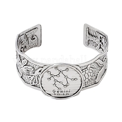 Bracelets à manchette ouverte en alliage constellation pour femmes et hommes&nbsp;LS-BJEW-C064-01AS-06