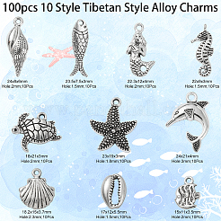 100pcs Legierungsanhänger im tibetischen Stil im 10 Stil&nbsp;TIBEP-CJ0001-36