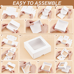 Scatole regalo quadrate per riporre carta kraft&nbsp;CON-WH0095-100C-01