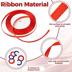 8 Rolle 3 Farben einseitiges Satinband&nbsp;OCOR-FS0001-08