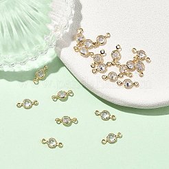 Ciondoli connettori piatti e rotondi in ottone con pavé di zirconi cubici Shegrace&nbsp;XGRQ2O341-442A-G