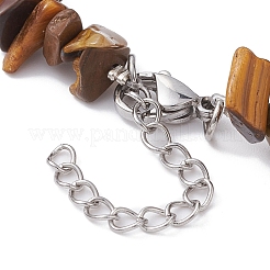 Natürliches Tigerauge-Chips-Perlenarmband&nbsp;BJEW-JB09686-03