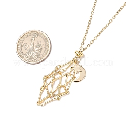 Leere Makramee-Tasche aus Edelstahl 304 mit Stern-Mond-Anhänger und Kabelkette&nbsp;NJEW-JN05282-02