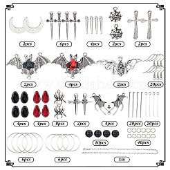 DIY Halloween Messing & Legierung Spinne Fledermaus Ohrhänger Bausätze&nbsp;DIY-SC0026-59