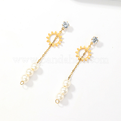 Boucles d'oreilles à pampilles tournesol en acier inoxydable 201&nbsp;BQ1802
