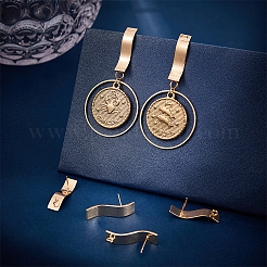 10 pieza de accesorios para pendientes de botón rectangulares con giro de latón&nbsp;KK-BC0010-95
