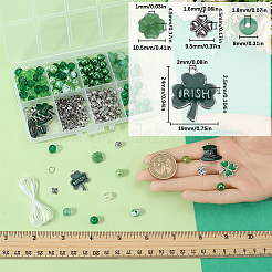 Kits para hacer pulseras con dijes de aleación esmaltados y cuentas acrílicas con temática del Día de San Patricio&nbsp;DIY-SC0028-71