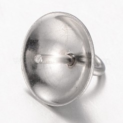 Ciondoli a perno con perla a tazza in acciaio inossidabile 304&nbsp;LS-X-STAS-L143-01