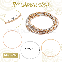 10 Stück 3 Farben Kohlenstoffstahldraht-Federketten-Stretch-Armband&nbsp;BJEW-PH0004-38