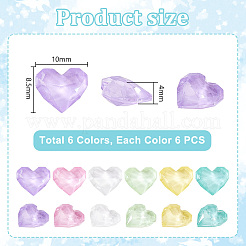 36 Stück 6 Farben Glas Strass Cabochons&nbsp;RGLA-PH0001-20