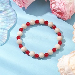Bracelets extensibles en perles rondes en jade de malaisie pour femmes&nbsp;BJEW-JB10824