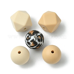 Perline focali in silicone alimentare rotonde/poligonali&nbsp;SIL-F003-06B