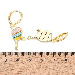 Boucles d'oreilles créoles en laiton avec micro pavé de zircone cubique pour femmes&nbsp;EJEW-A168-05G