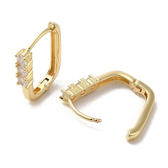 Orecchini a cerchio con micro pavé di zirconi in ottone placcato cremagliera&nbsp;EJEW-A031-02G