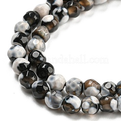 Brins de perles d'agate craquelée de feu naturel teint&nbsp;G-G007-01I