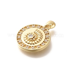 Porte micro ouvrent pendentifs zircone cubique en laiton de placage&nbsp;KK-M296-08G