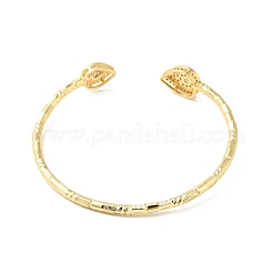 Bracciale rigido aperto a goccia con zirconi cubici trasparenti&nbsp;BJEW-G652-05G