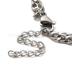 Anlaufgeschütztes Panzerketten-Doppelschicht-Mehrstrangarmband aus Edelstahl 304&nbsp;BJEW-C025-10P