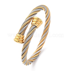 Pulseras de torsión de acero inoxidable 304 para mujer&nbsp;BJEW-P310-24GP
