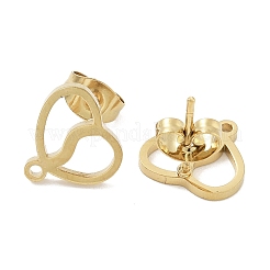 Placcatura ionica a cuore (ip) 304 acciaio inossidabile orecchini a perno&nbsp;STAS-I206-90G