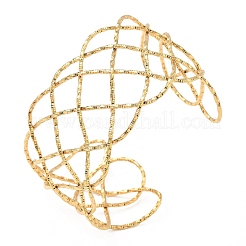 Hohle Manschettenarmreifen aus Edelstahl 304&nbsp;BJEW-B158-04G-02