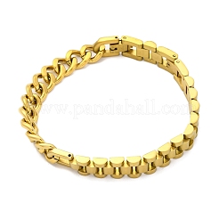 304 Edelstahl Cuban Link & Panther Kette Armbänder für Frauen Männer&nbsp;BJEW-R018-11G