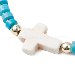 Braccialetti con maglie in perline di magnesite naturale per donne e uomini&nbsp;BJEW-JB11467-03