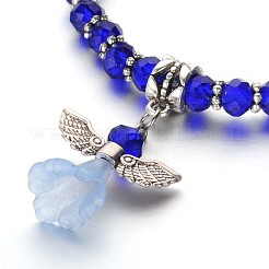 Engel Glasperlen Acryl Charme Armbänder&nbsp;BJEW-JB01795-01