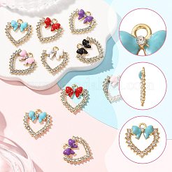 10 pz 6 colori smalto in lega con ciondoli di strass&nbsp;FIND-FS0005-38KCG