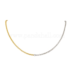 Colliers à chaîne rolo en acier inoxydable 304 bicolore de 3 mm&nbsp;NJEW-JN05623