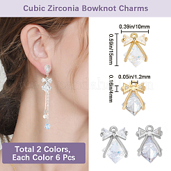 12 ciondolo in ottone bicolore con zirconi cubici trasparenti&nbsp;ZIRC-BBC0002-65