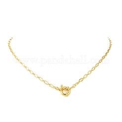 Colliers à maillons ovales texturés en laiton de 3.5 mm avec fermoirs à ressort&nbsp;NJEW-JN06464