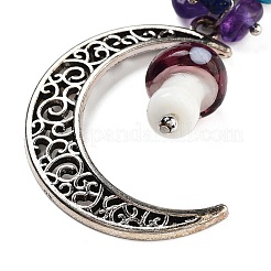 (Vente de clôture défectueuse: accessoires jaunissants) décoration de pendentif en alliage de lune creuse&nbsp;HJEW-XCP0001-21