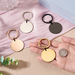 4 porte-clés en acier inoxydable&nbsp;KEYC-TA0004-81F